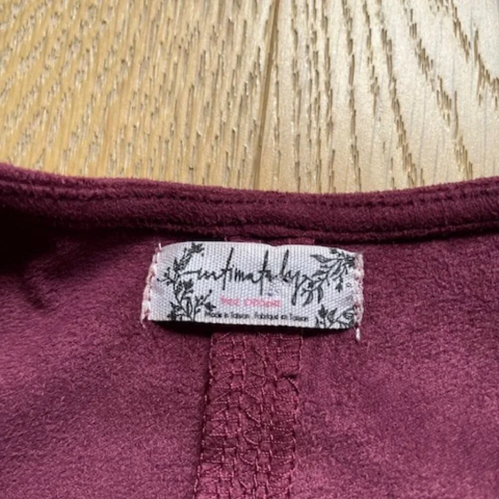 Intimately Free People Running Free Faux Suede Dress in Burgundy Size Small